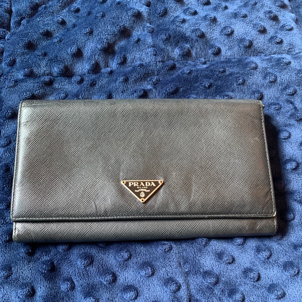 PRADA Black Leather Wallet